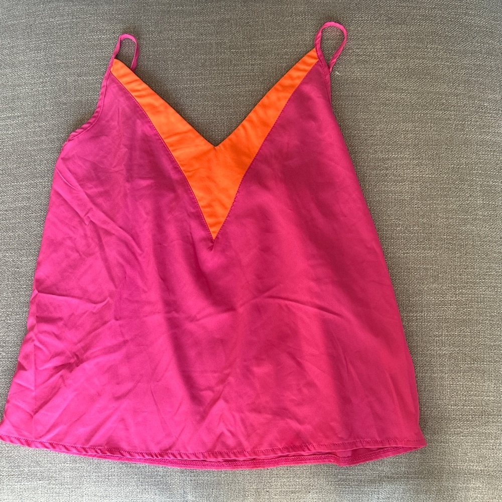 Pink and Orange V-Neck Camisole